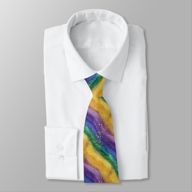 Cravate Motif de couleur Mardi Gras  (Attaché)