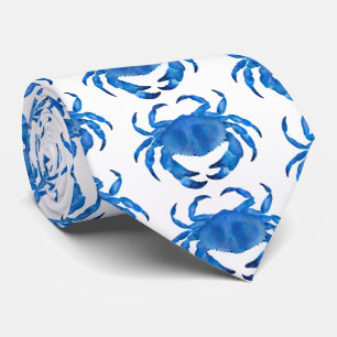 Cravate Motif de crabe bleu