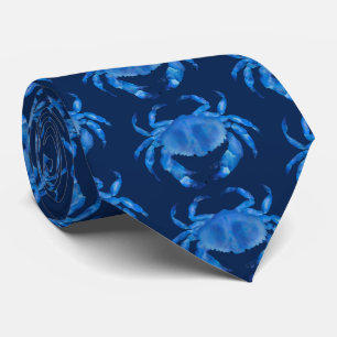 Cravate Motif de crabe bleu