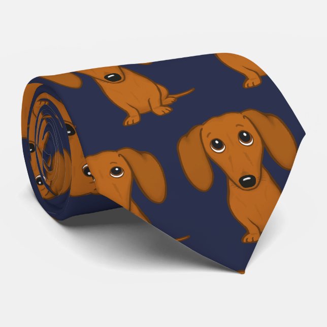 Cravate Motif de Cute Dachshunds| Amoureux des chiens de W (Roulé)