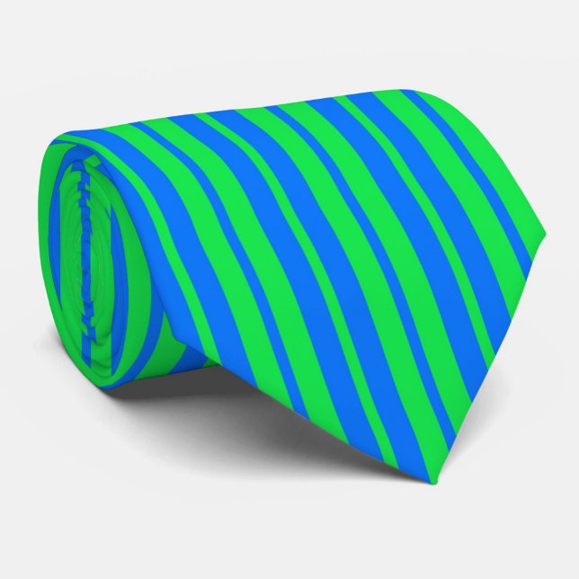 Cravate Motif de design de rayures élégantes bleu vert  (Créateur téléchargé)