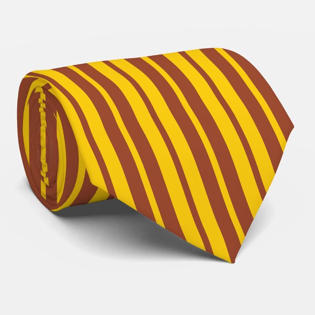 Cravate Motif de design de rayures élégantes jaune marron (Créateur téléchargé)