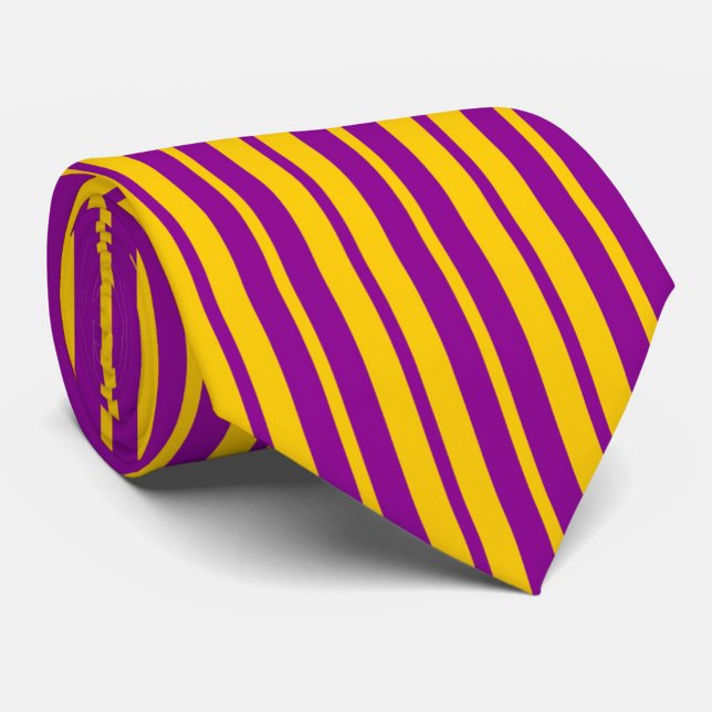 Cravate Motif de design de rayures élégantes jaune violet  (Créateur téléchargé)