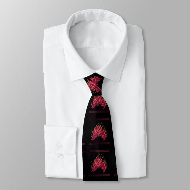 Cravate Motif de design noir et rouge pâle pour moi (Attaché)