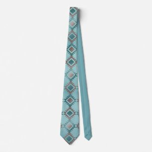 Cravate Motif de design Turquoise bleu sud-ouest Aztec