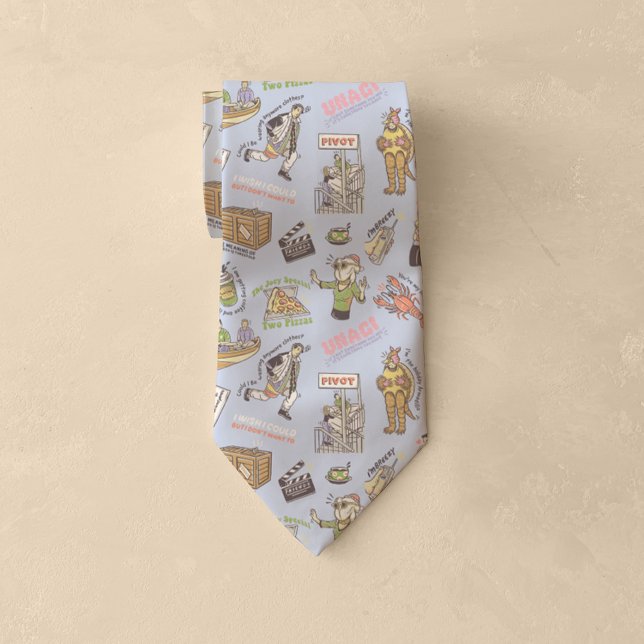 Cravate Motif de dessin animé coloré FRIENDS™ (Tie rolled up on table)