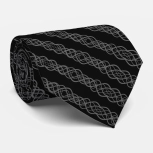 Cravate Motif de dessin de ligne torsadée et incurvée gris