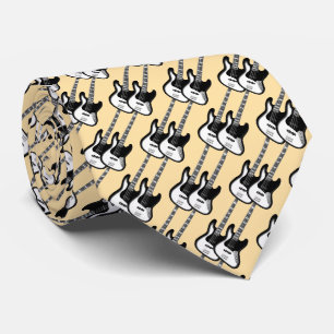 Cravate Motif de deux guitares électriques