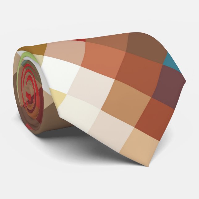 Cravate Motif de diamant géométrique moderne coloré #7 (Roulé)