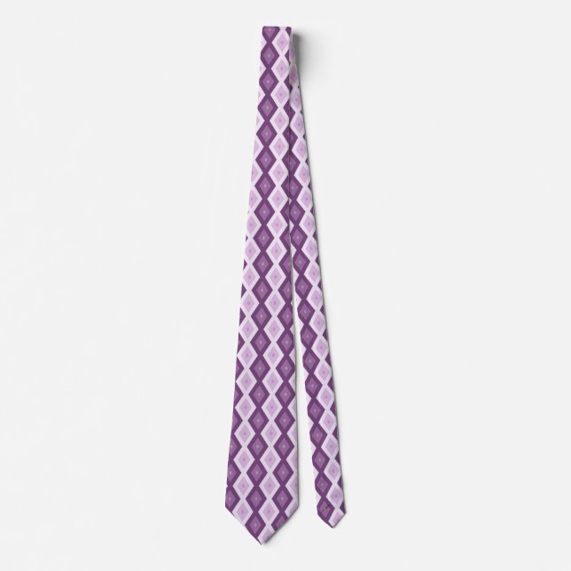 Cravate Motif de diamant violet (Devant)