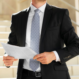 Cravate Motif de diamants bleu marine