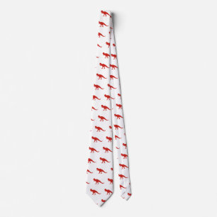 Cravate Motif de dinosaure rouge