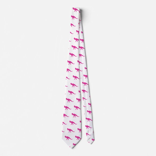 Cravate Motif de dinosaures roses (Devant)