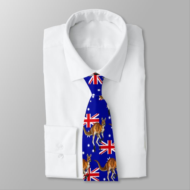 Cravate Motif de drapeau australien kangourou (Attaché)