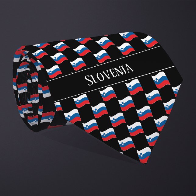 Cravate Motif de drapeau ondulé de Slovénie  (Créateur téléchargé)