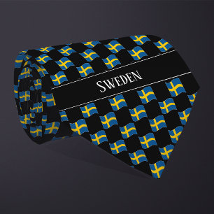 Cravate Motif de drapeau ondulé de Suède