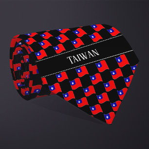 Cravate Motif de drapeau ondulé de Taïwan