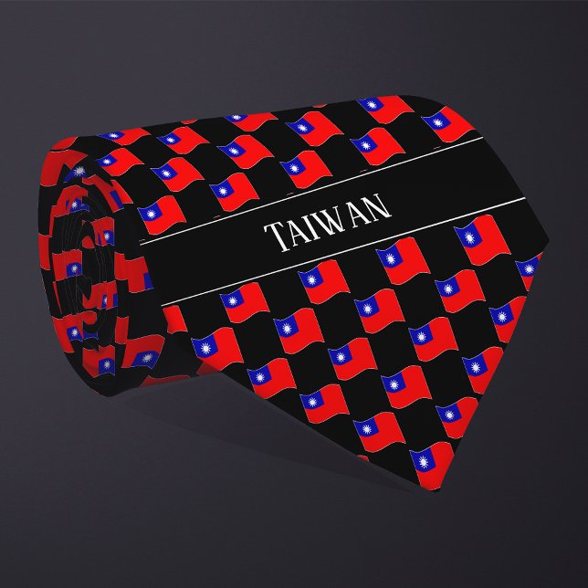 Cravate Motif de drapeau ondulé de Taïwan  (Créateur téléchargé)