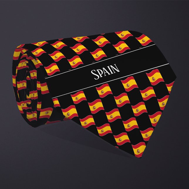 Cravate Motif de drapeau ondulé d'Espagne  (Créateur téléchargé)