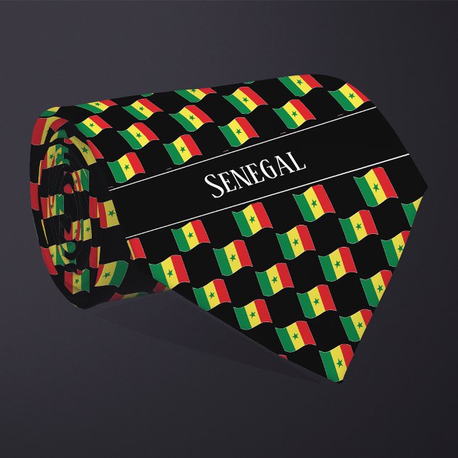 Cravate Motif de drapeau ondulé du Sénégal  (Créateur téléchargé)