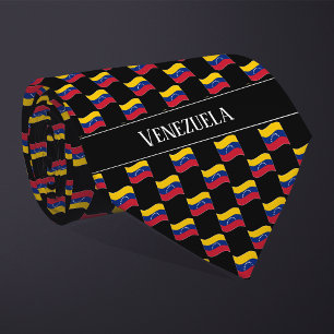 Cravate Motif de drapeau ondulé du Venezuela