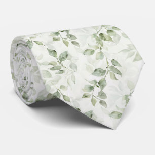 Cravate Motif de feuille verte botanique