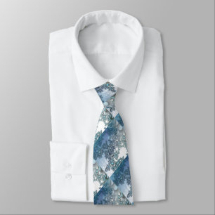 Cravate Motif de feuilles bleues