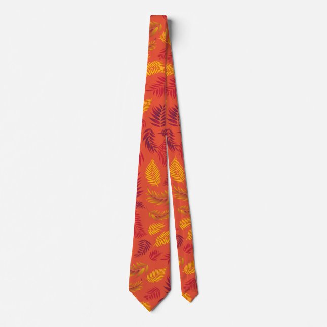 Cravate Motif de feuilles tropicales 18 (Devant)