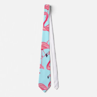 Cravate Motif de Flamant rose peint par été rose mignon