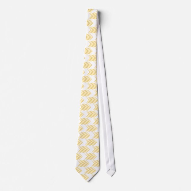 Cravate Motif de flèche tribal jaune (Devant)