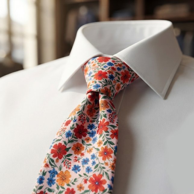 Cravate Motif de fleur de prairie lumineuse (Créateur téléchargé)