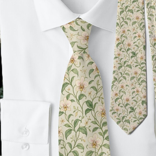 Cravate Motif de fleur d'iris botanique élégant (Créateur téléchargé)
