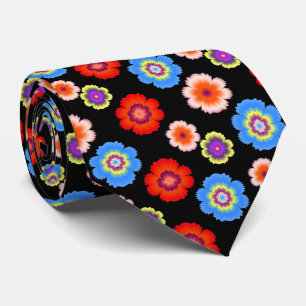 Cravate Motif de fleurs colorées