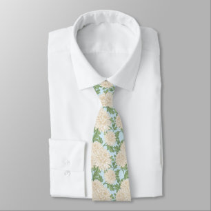 Cravate Motif de fleurs de maman du jardin blanc