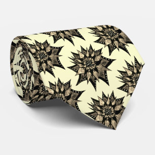 Cravate Motif de fleurs florales gothiques Sepia Spirit