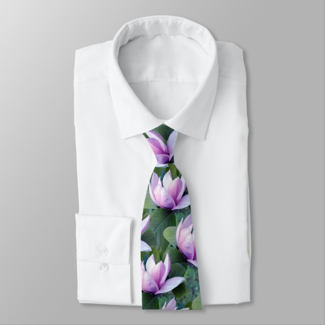 Cravate Motif de fleurs Magnolia (Attaché)