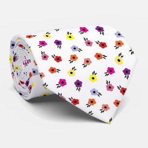 Cravate Motif de fleurs mignonnes multicolores