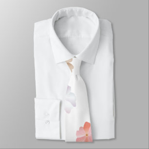 Cravate Motif de fleurs sauvages pastel doux