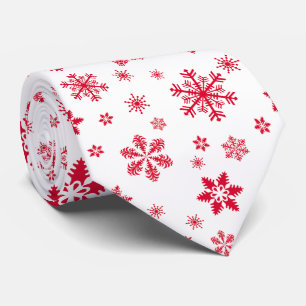 Cravate Motif de flocon de neige, Flammes de neige rouges,
