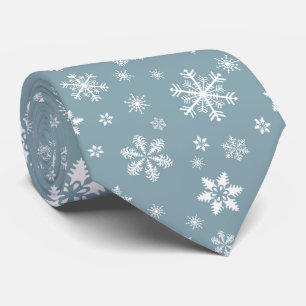 Cravate Motif de flocon de neige, flocons blancs, neige, g