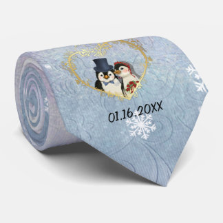Cravate Motif de flocon de neige Mariage de pingouin - Per