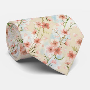 Cravate Motif de floraison de cerisier de printemps
