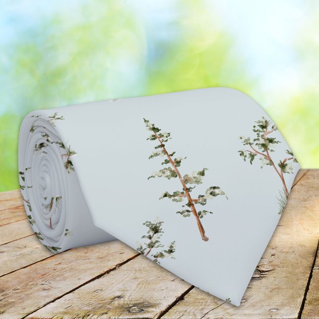 Cravate Motif de forêt d'arbres verts (Close up)