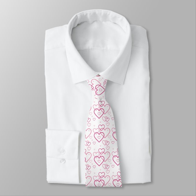 Cravate Motif de formes de cœur roses - Saint-Valentin (Attaché)