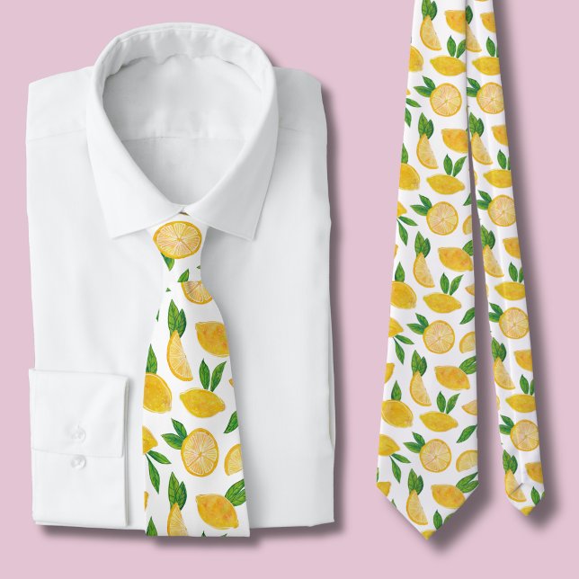 Cravate Motif de fruit d'agrumes de citron (Citrus lemon tie )