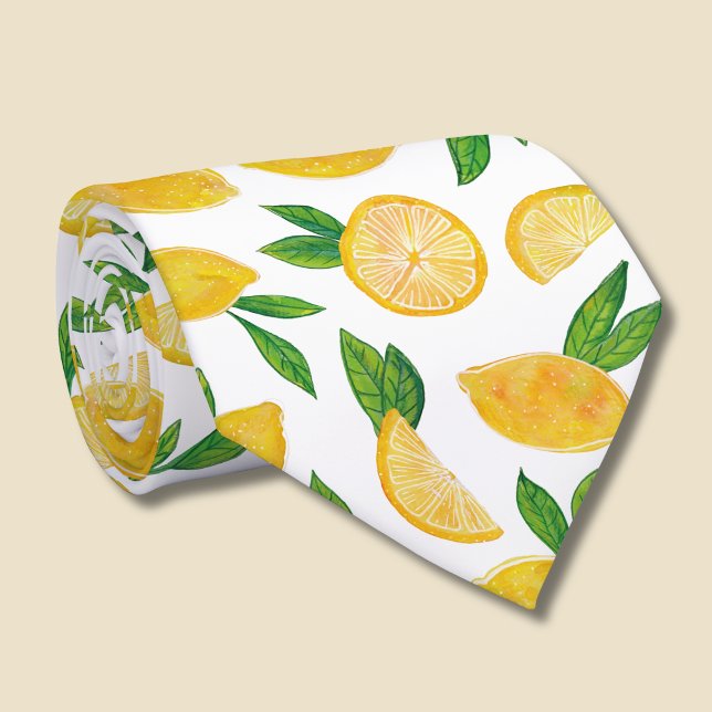 Cravate Motif de fruit d'agrumes de citron (Citrus lemon tie)