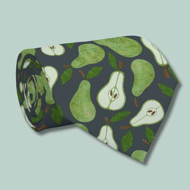 Cravate Motif de fruit poire de verger (Orchard Pear Fruit pattern tie)