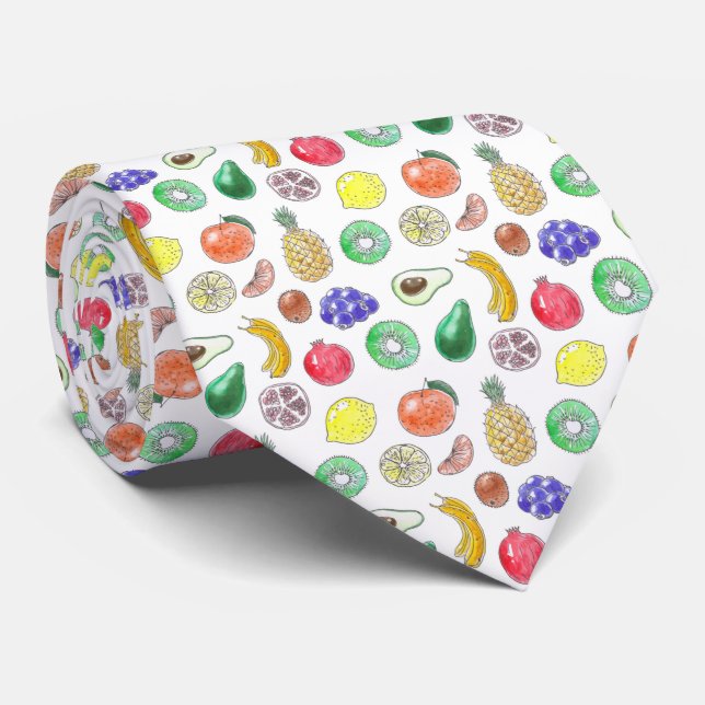 Cravate Motif de fruits (Roulé)