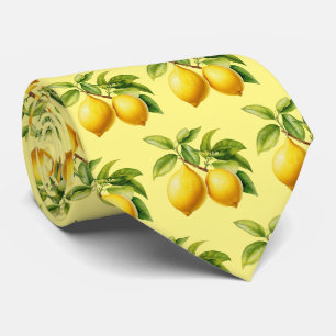 Cravate Motif de fruits au citron carrelé