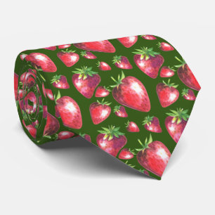 Cravate motif de fruits carrelé fraise cool